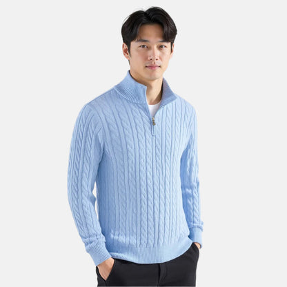 BARCLAY Zipped Cable Sweater