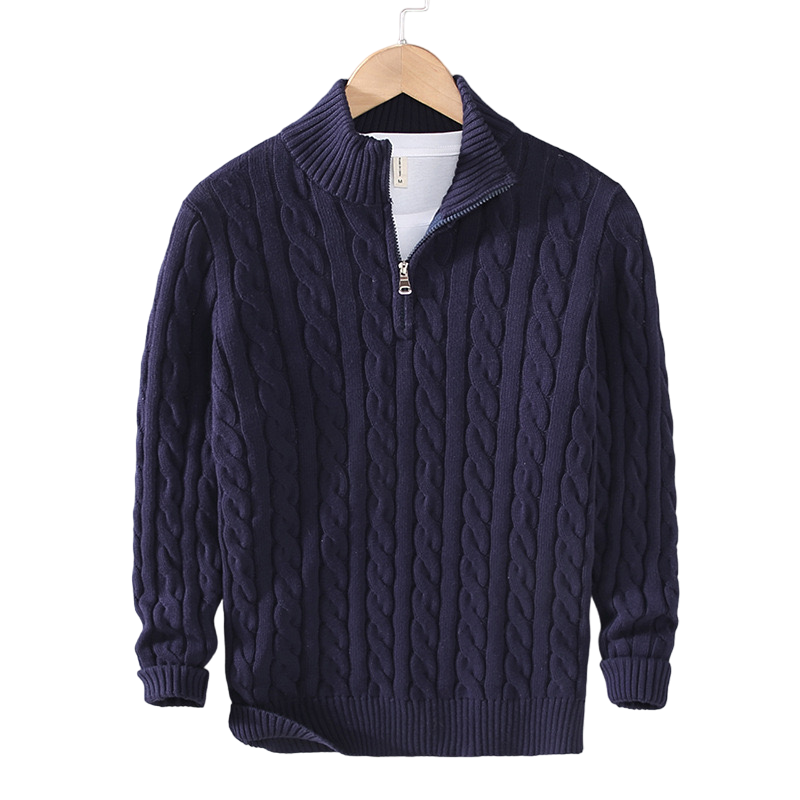 BARCLAY Zipped Cable Sweater