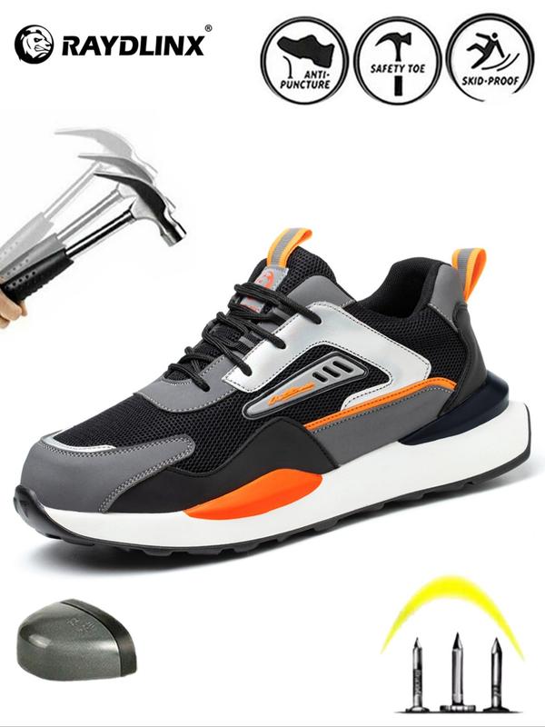 Men's Colorblock Lace-Up Safety Shoes