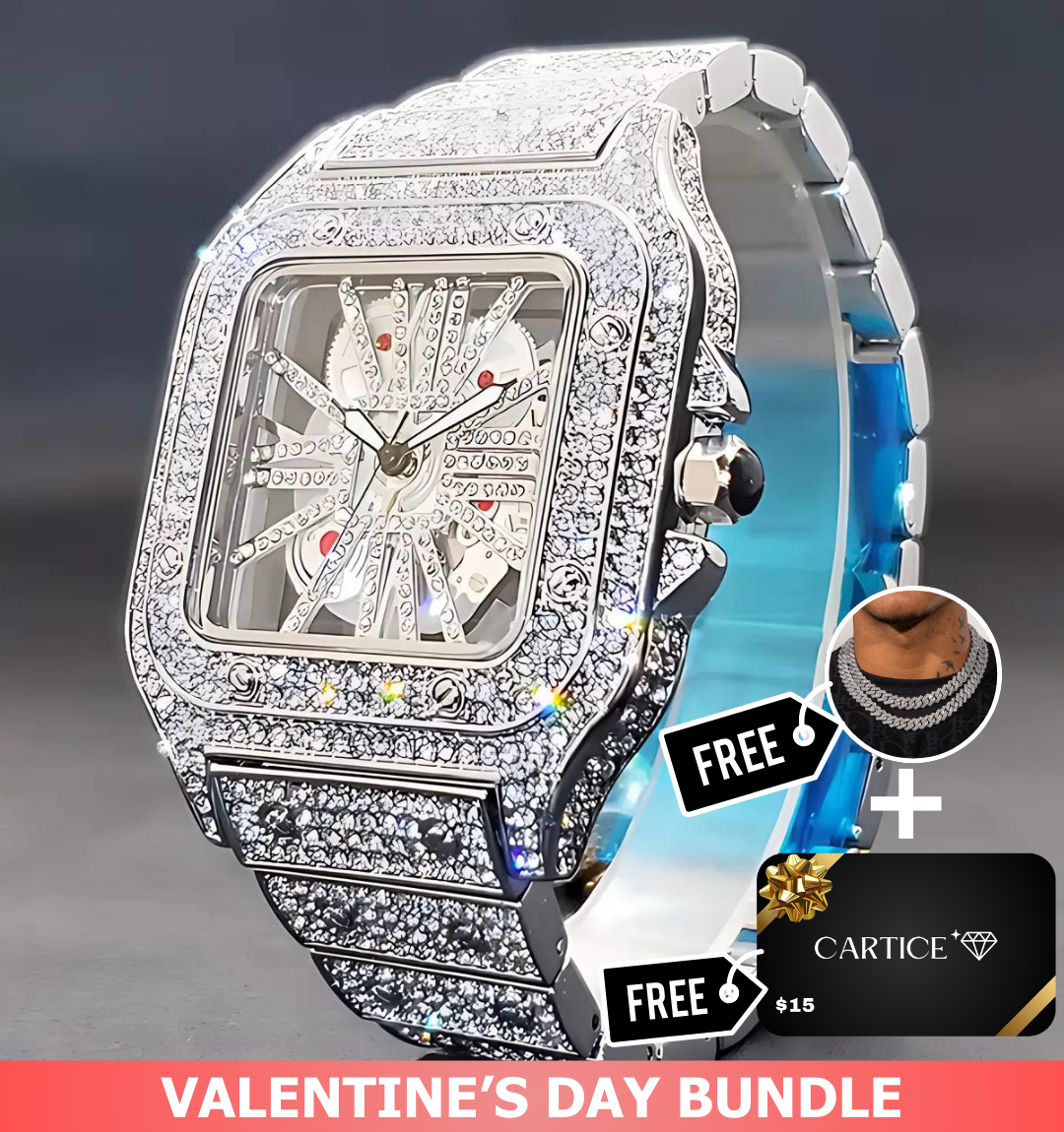 Skeleton Iced Out Watch