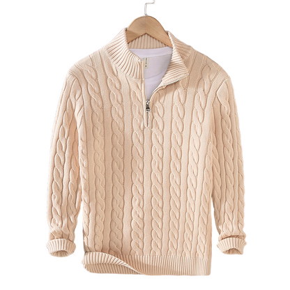 BARCLAY Zipped Cable Sweater