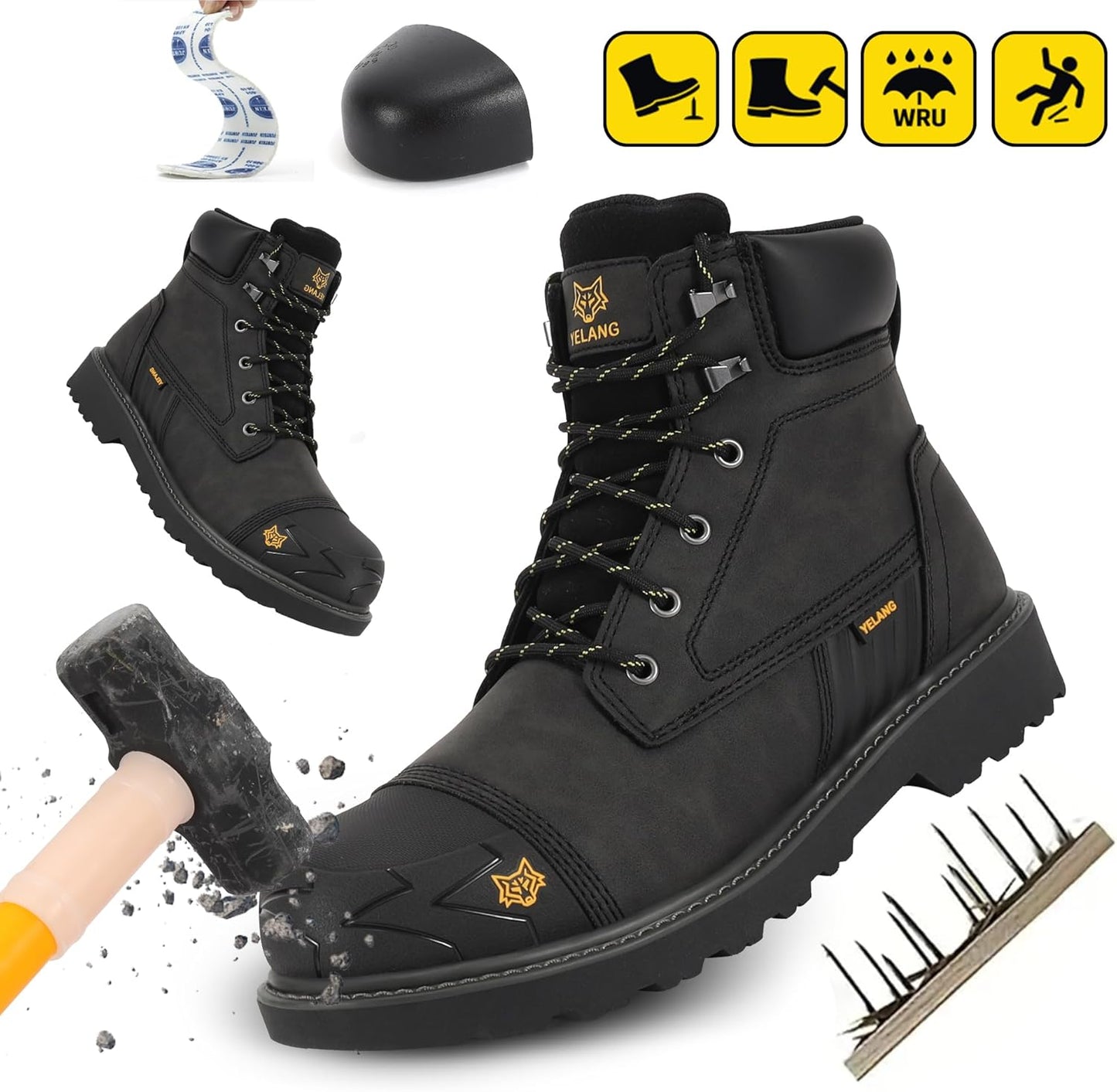 "Atom" Steel Toe Puncture Proof Work Boots