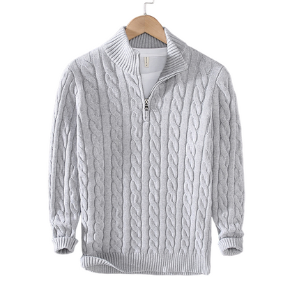 BARCLAY Zipped Cable Sweater