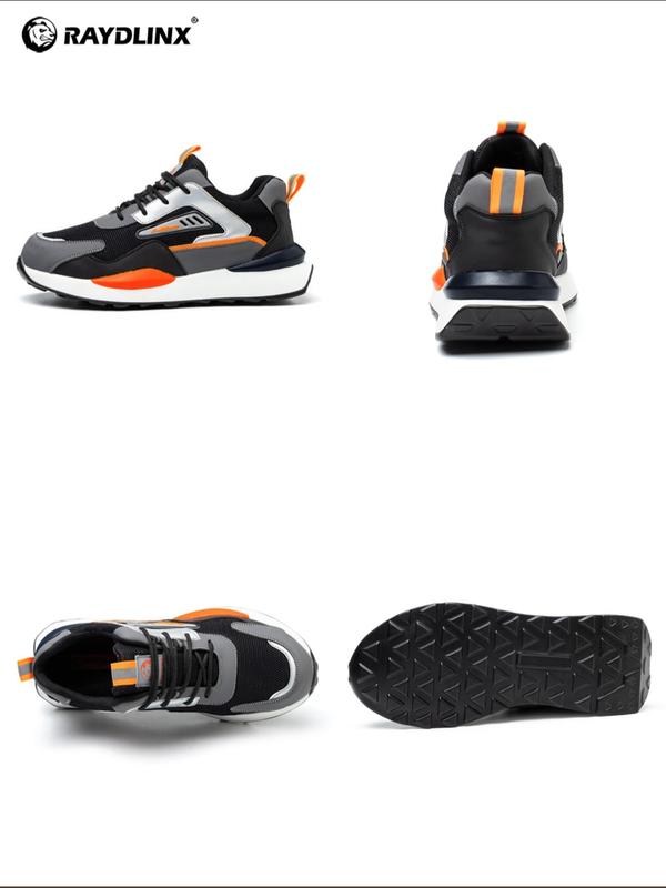 Men's Colorblock Lace-Up Safety Shoes