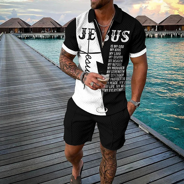 Jesus Prayer Polo Shirt And Shorts Co-Ord