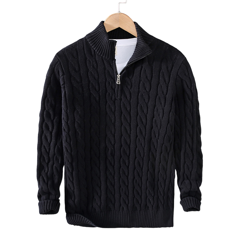 BARCLAY Zipped Cable Sweater