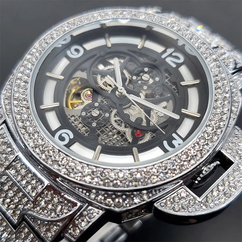 Chrysalis Skeleton Iced Out Watch