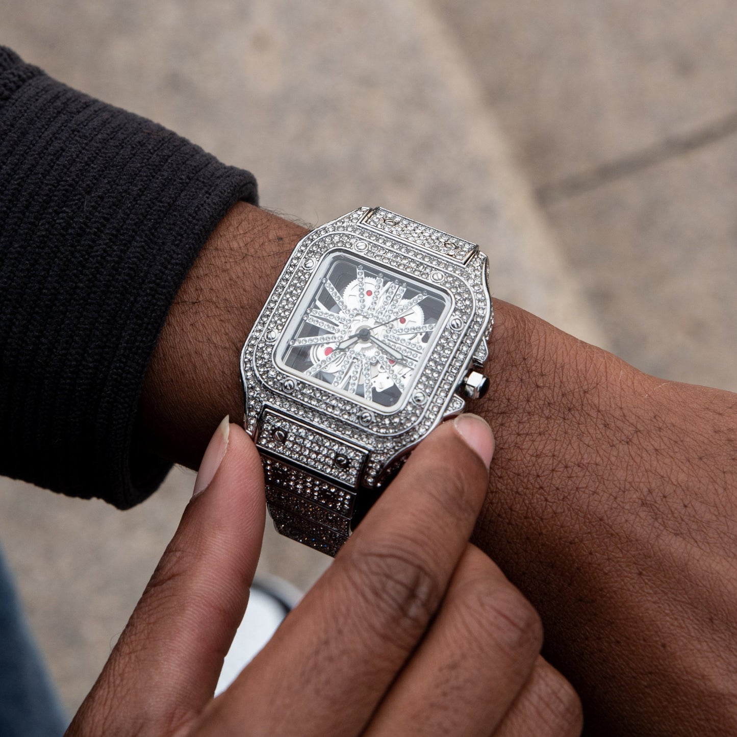 Skeleton Iced Out Watch